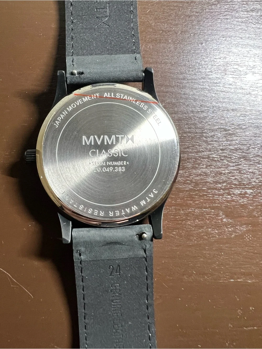 MVMT Matte Black Men's Watch with Red Accent